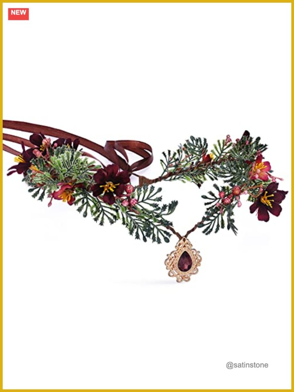 Handmade Elf Flower Crown Woodland Fairy Headpiece Floral Circlet for Cosplay